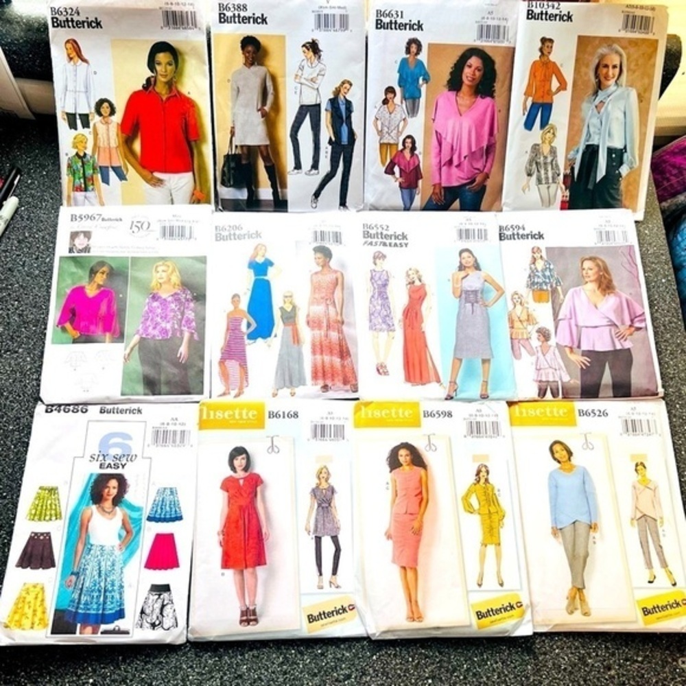 Butterick‎ ladies tops and dresses 12 patterns size 6-14